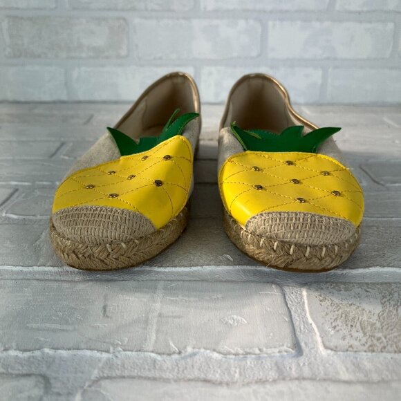 Avon Cushion Walk Espadrille Flats Womens 9 Pineapple Slip On Canvas Casual - Picture 6 of 11